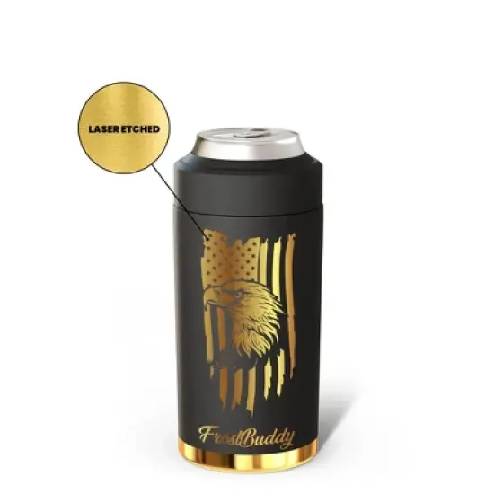 FrostBuddy Universal Buddy Insulated Can Cooler | Fits 12oz Cans, Slim Cans & Bottles | Stainless Steel Drink Holder image {1}