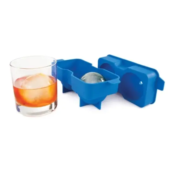 True Neptune Sphere Ice Cube Mold - Food-Safe Silicone Large Craft Ice Ball Maker Mold for Cocktails - 2.25 Inch Ice Spheres, Blue, 2-Piece Set of 1 image {2}