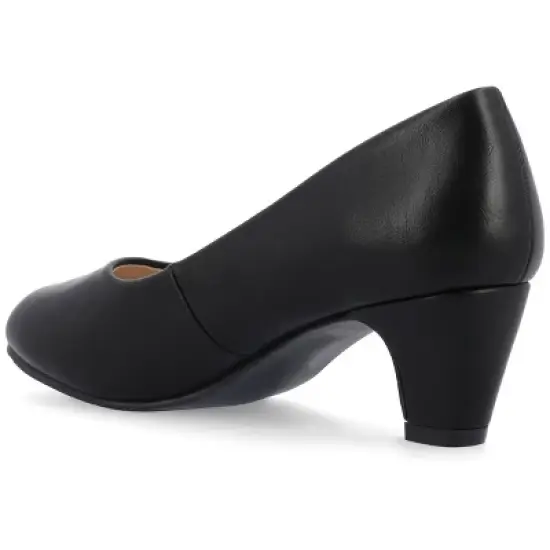 Journee Collection Womens Luu-m Comfort Insole Round Toe Low Block Heel Pumps image {6}