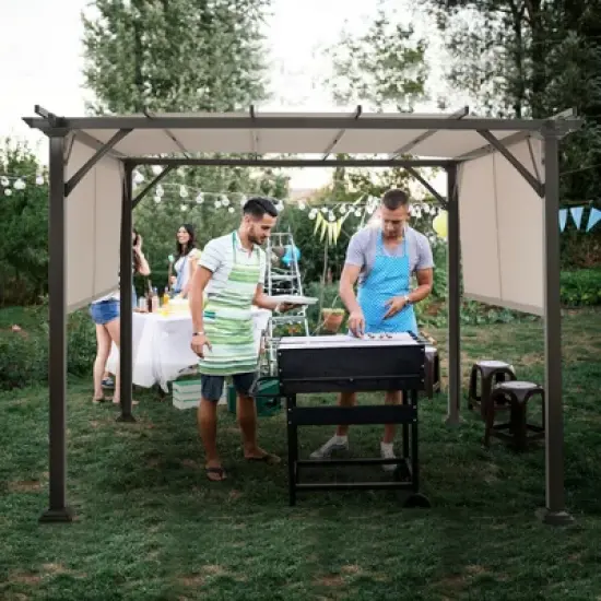 Costway 10' X 10' Pergola Kit Metal Frame Gazebo &Canopy Cover Patio Furniture Shelter image {2}