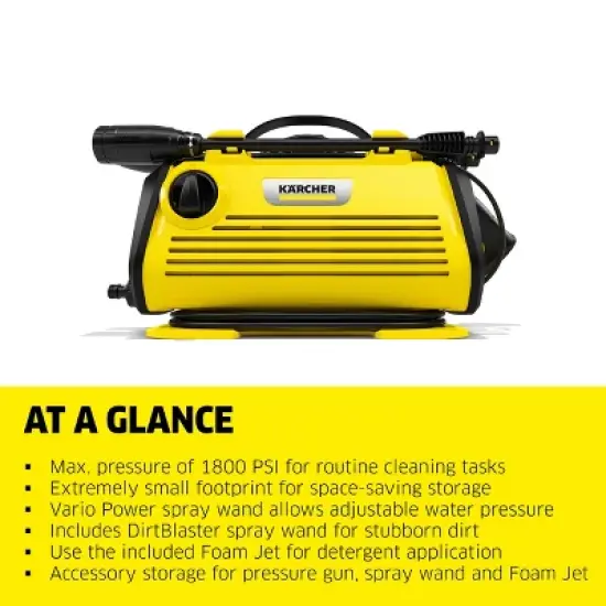 Karcher K 3 Horizontal Electric Pressure Washer, Max 1800 PSI, 1.4 GPM image {1}
