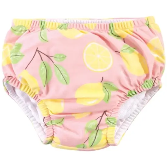 Hudson Baby Infant and Toddler Girl Swim Diapers, Pink Lemons image {2}