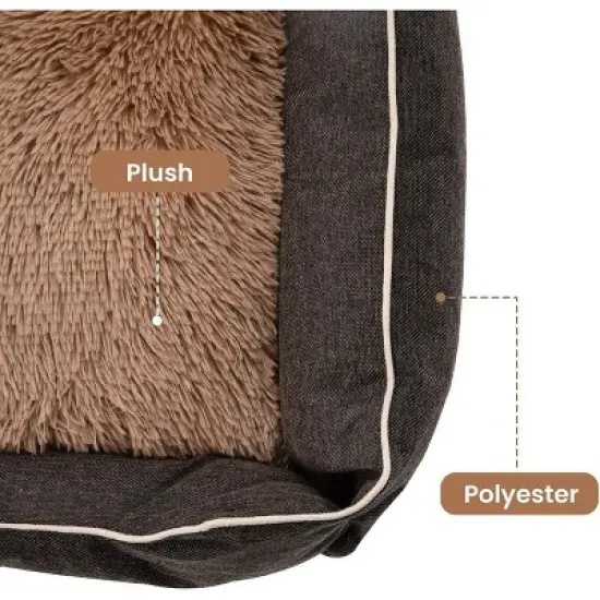 Heynemo Medium Dog Bed with Anti-slip Bottom & Removable Washable Cover, Plush Pet Bed for Dogs and Cats, Cat Couch Bed for Indoor, Outdoor image {6}