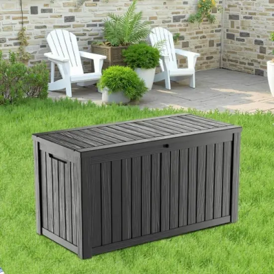 Wooakway 150 Gallon Waterproof All-Weather Storage Box Deck Box Indoor and Outdoor Use image {2}
