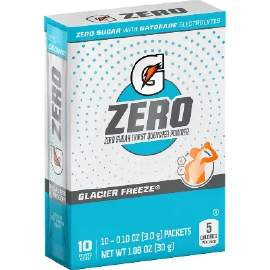 Gatorade GZERO Glacier Freeze Sports Drink Mix - 1.08oz: Kosher, Hydration, Low Calorie image {11}