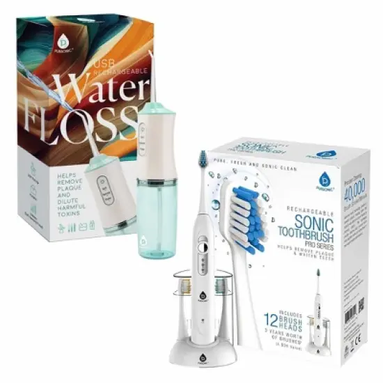 Pursonic Rechargeable Toothbrush & Water Flosser Duo with Multi-Year Supply image {3}