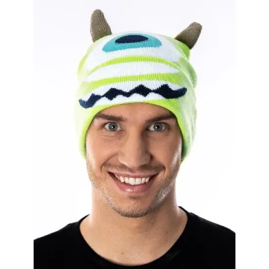 Disney Monsters Inc. Mike Wazowski Beanie Embroidered Character Costume Hat Green image {3}