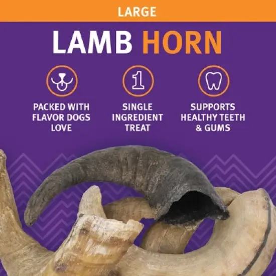 Icelandic+ Large Lamb Horn Dog Chew image {2}