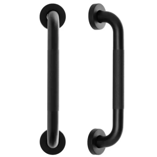 Built Industrial 2 Pack Grab Bars for Bathtubs and Showers, 12 Inch Anti-Slip Handle for Elderly, Handicap, Seniors, Black image {4}