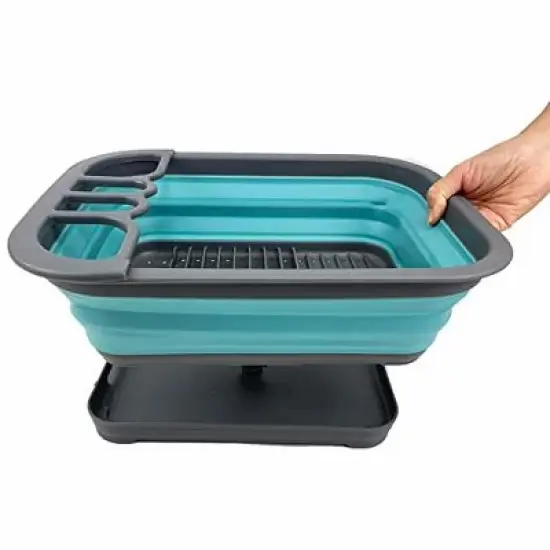 SAMMART 7.3L (1.9 Gallon) Collapsible Dish Drainer with Drainer Board image {5}
