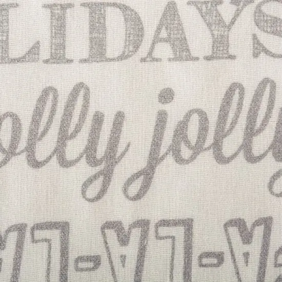 Design Imports  Christmas Silver Holiday Collage Printed Metallic Table Runner, Silver, 14X108" image {4}