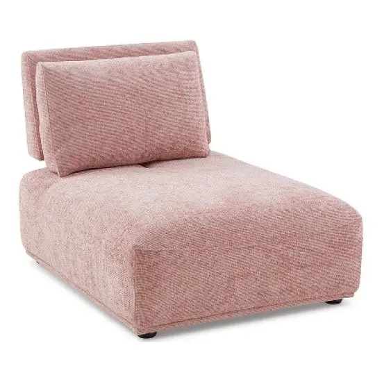 HOMES: Inside + Out 5pc Povoa 159" Modular Curved Sectional Sofa Modern Chenille with Extendable Backrest Pink image {10}