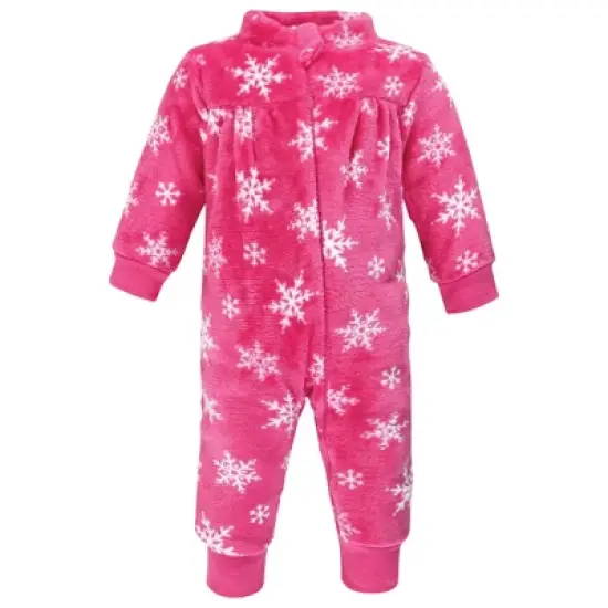 Hudson Baby Infant Girl Plush Jumpsuits, Pink Christmas Lights image {3}