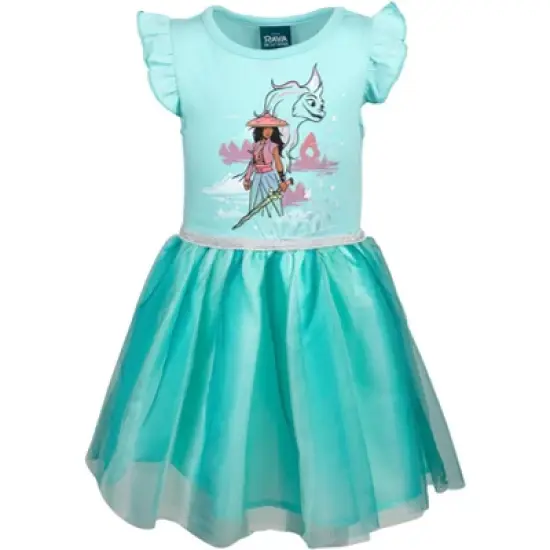 Disney Lilo & Stitch Raya and the Last Dragon Encanto Moana Mirabel Sisu Girls Dress Tulle Dress Little Kid to Big Kid image {8}