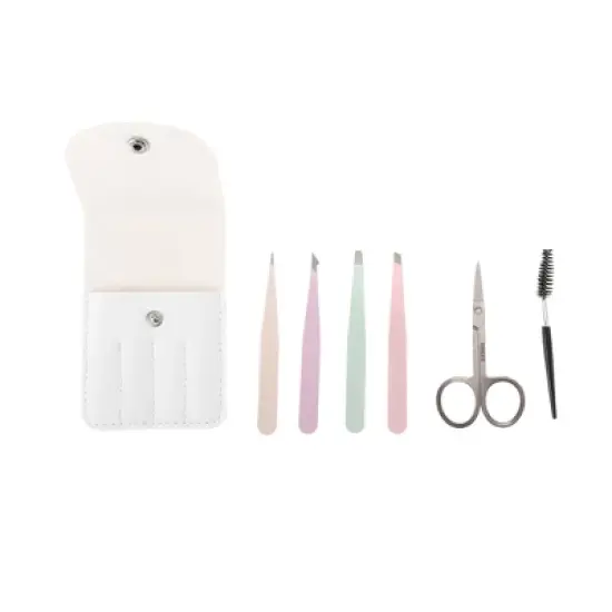 Unique Bargains Women Portable Durable Eyebrow Tweezer Kit 1 Set image {5}