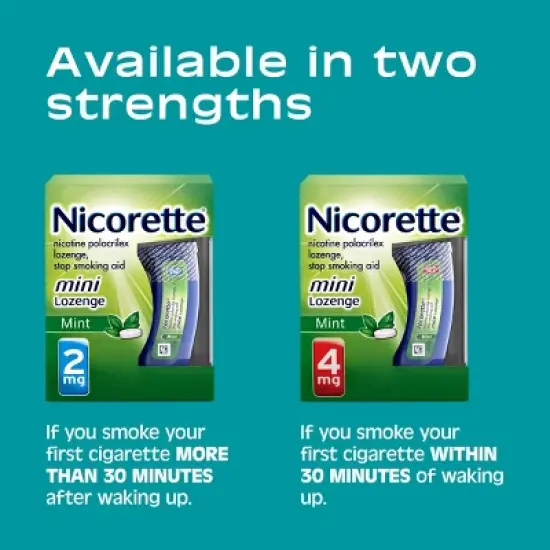 Nicorette 2mg Mini Lozenge Stop Smoking Aid - Mint image {19}