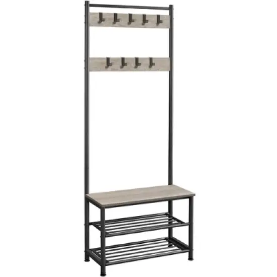 Yaheetech 73"H Metal Hall Tree with Shoe Storage Bench Coat Rack image {6}