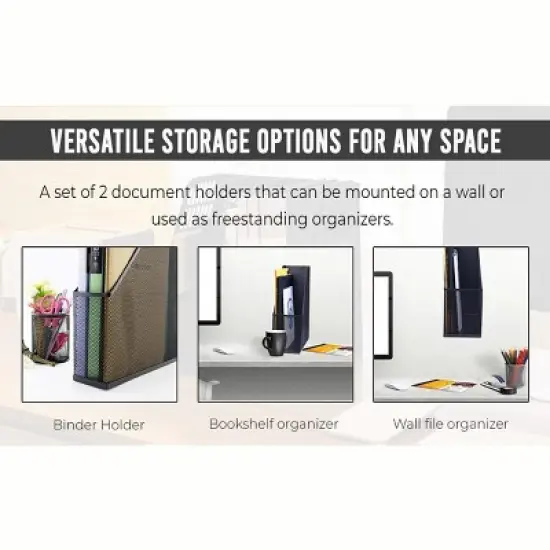 Ybm Home Mesh Steel Wall mount and/or Freestanding Document Sorter,  Pack of 12 image {6}