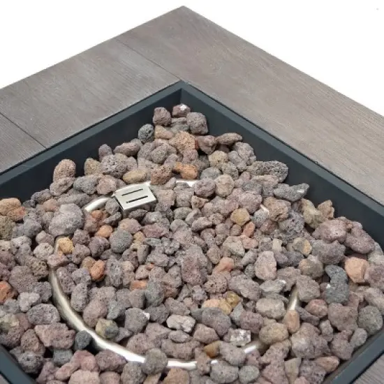 GDFStudio Ellesmere Outdoor 40,000 BTU Lightweight Concrete Square Fire Pit image {5}