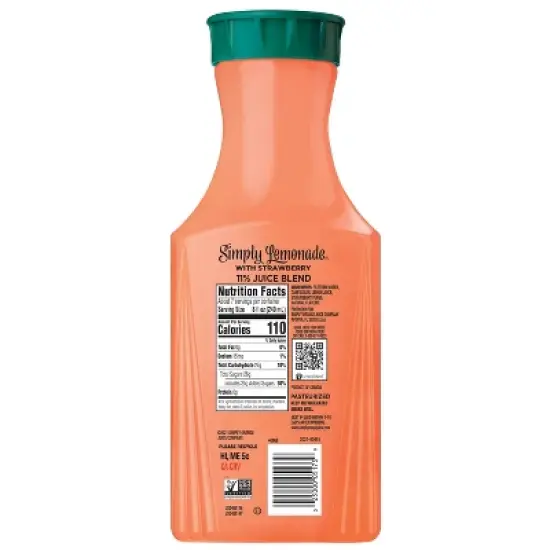 Simply Lemonade with Strawberry Juice - 52 fl oz image {6}