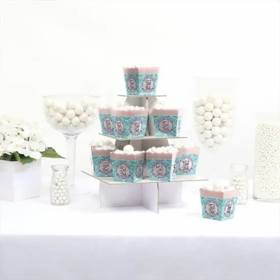 Big Dot of Happiness Trading The Tail for A Veil - Party Mini Favor Boxes - Mermaid Bachelorette Party or Bridal Shower Treat Candy Boxes - Set of 12 image {1}