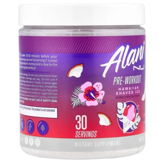 Alani Nu Pre-Workout, Hawaiian Shaved Ice, 10.7 oz (306 g) image {3}