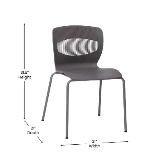 Flash Furniture HERCULES Series Commercial Grade 770 lb. Capacity Ergonomic Stack Chair with Lumbar Support and Steel Frame image {6}