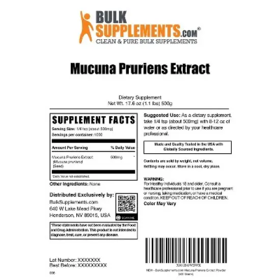 BulkSupplements Mucuna Pruriens Extract Powder image {5}