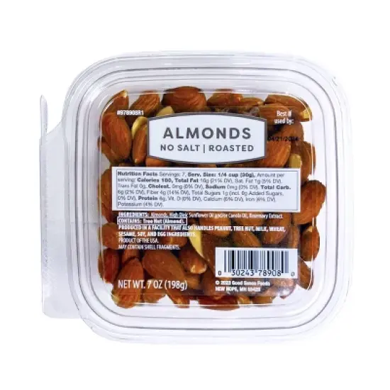 Roasted No Salt Almonds - 7oz image {5}