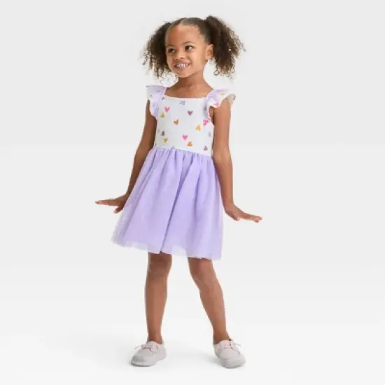 Toddler Girls' Lavender Hearts Dress - Cat & Jack&trade; Purple image {2}