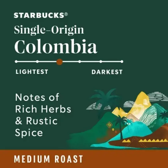 Starbucks Medium Roast Ground Coffee &mdash; Colombia &mdash; 100% Arabica &mdash; 1 bag (12 oz.) image {1}