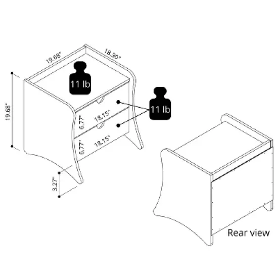 Manhattan Comfort 2pc Coney Dresser and Nightstand Bedroom Set image {1}