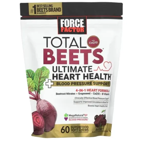 Force Factor Total Beets&reg; With CoQ10, Ultimate Heart Health, Black Cherry, 60 Superfood Soft Chews image {2}