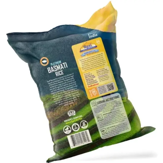 Platinum White Basmati Rice Extra Long - 640oz (40lbs) Cloth Bag - Rani Brand Authentic Indian Products image {5}