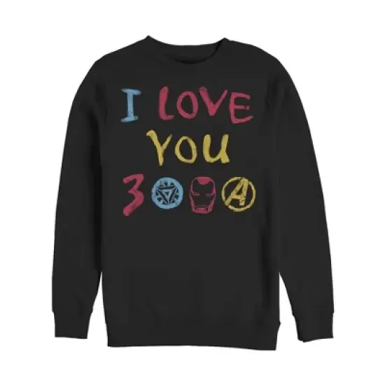 Men's Marvel Love You 3000 Crayon Print Sweatshirt image {2}