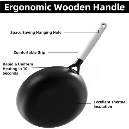 Nonstick Frying Pan, 8 Inch Skillets and Frying Pans with Removable Handle, Honeycomb Cooking Surface Cast Iron Pan Dishwasher Safe image {7}