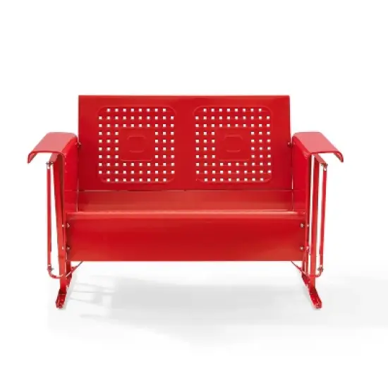 Bates Outdoor Loveseat  Glider - Bright Red - Crosley image {5}