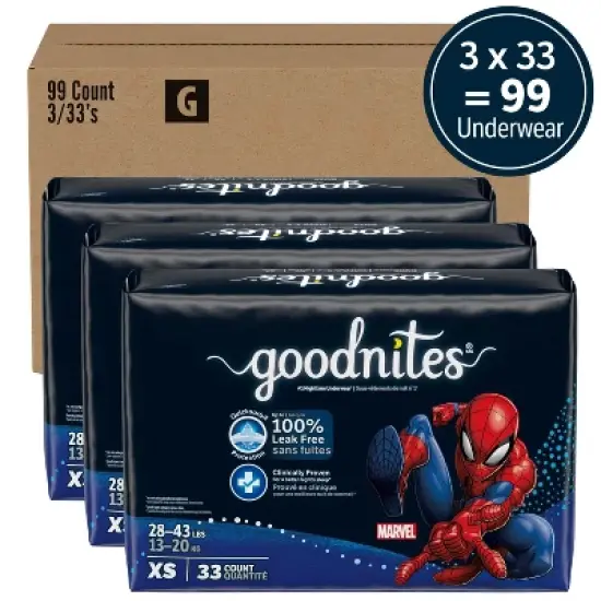 GoodNites Briefs Econ+ Pack Disposable Training Pants - XS - Boy - 99ct image {1}