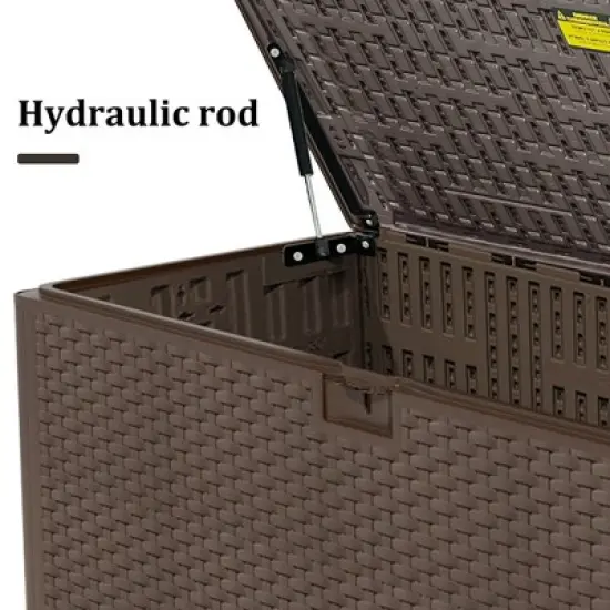 Extra Thin 150 Gallon Resin Deck Box, Heavy Duty Storage Box for Pool Accessories, Patio Furniture, Cushions and Garden Tools image {5}