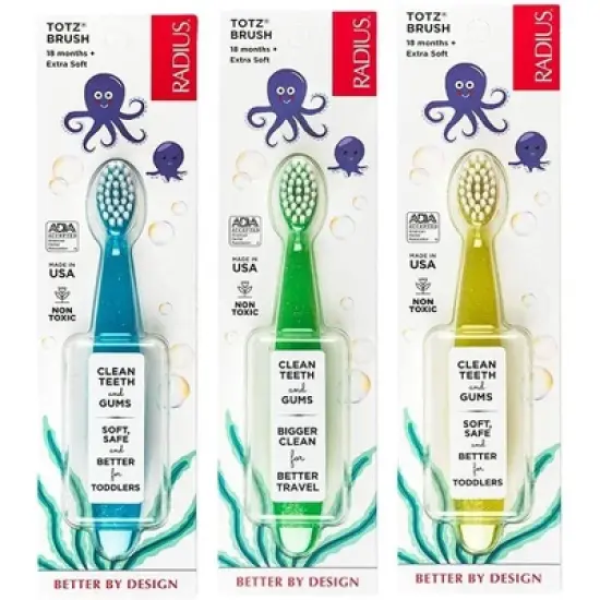 RADIUS Totz Toothbrush, For Delicate Teeth & Gums, Children 18 Months+ (Pack of 3) image {4}