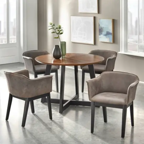 Set of 2 Jonas Dining Arm chairs Gray/Black - Buylateral image {2}