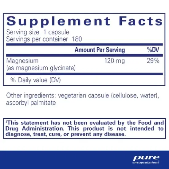 Pure Encapsulations Magnesium (Glycinate) - Supplement to Support Stress Relief, Sleep, Heart Health, Nerves, Muscles, and Metabolism image {1}