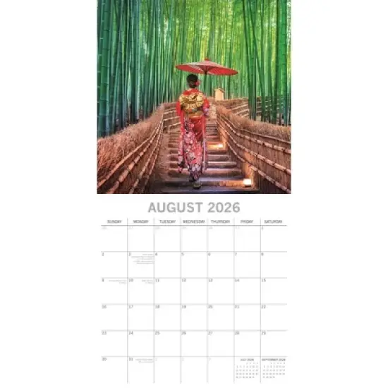 2026 Square Wall Calendar, Japan, 16-Month Passport Collection Theme with 180 Reminder Stickers (12x12 In) image {2}