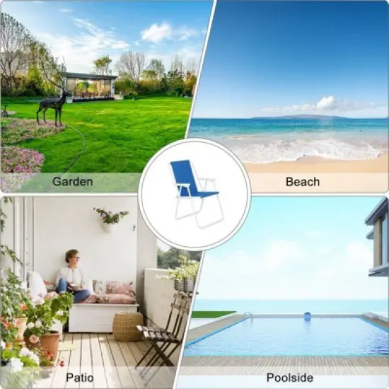 Karl Home Outdoor Iron Blue Beach Chair image {6}