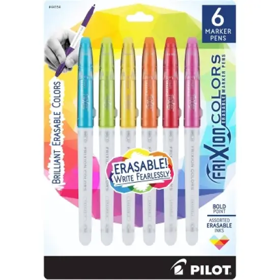 Pilot 6pk FriXion Colors Erasable Markers Bold Point Assorted Inks image {5}