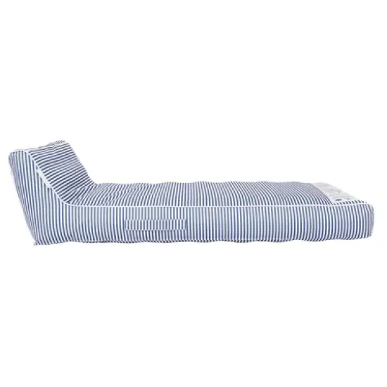 Sunnylife Luxe Lie-On Lounger - Le Weekend Navy - Inflatable Pool Float image {1}