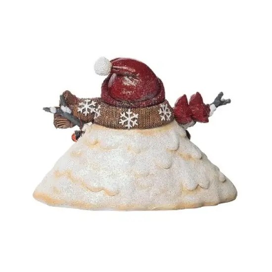 Transpac 7.5 in Off-White Light Up Melting Snowman Christmas Decor Resin Decorative Object image {3}