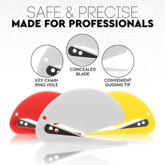 3" Letter Envelope Opener Envelope Slitter Set, Efficient Envelope Opener Slitter, Mail Opener Blade 3 Pcs in Red, Yellow, and White - by Rampro image {5}