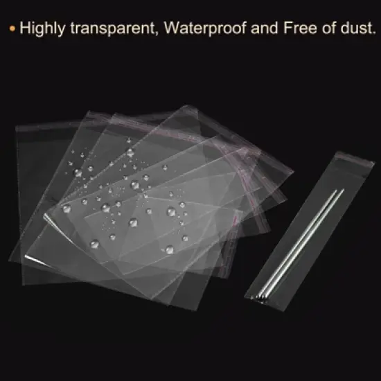 Unique Bargains Self-Sealing Water Resistant Cello Poly Bags for Packing Cookies 1000 Pcs image {4}