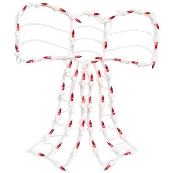 Northlight Lighted Bow Christmas Window Silhouette Decoration - 14" - Red image {3}